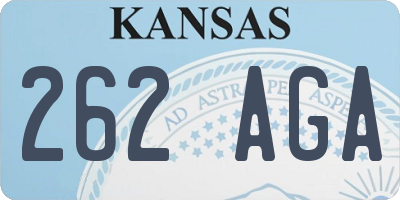 KS license plate 262AGA