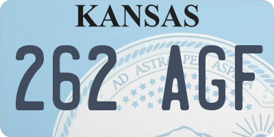 KS license plate 262AGF