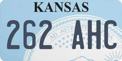 KS license plate 262AHC