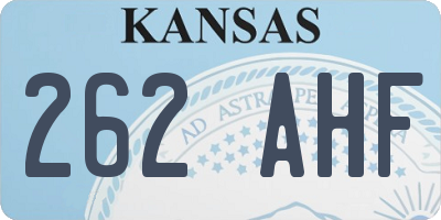 KS license plate 262AHF