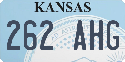 KS license plate 262AHG