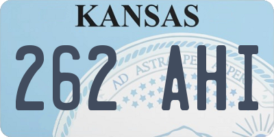 KS license plate 262AHI