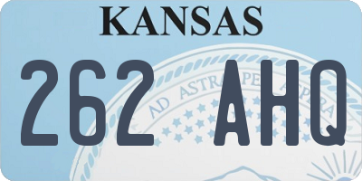 KS license plate 262AHQ