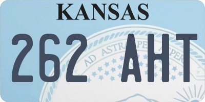 KS license plate 262AHT