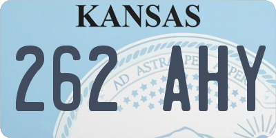 KS license plate 262AHY