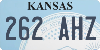 KS license plate 262AHZ