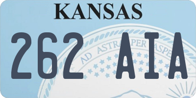 KS license plate 262AIA