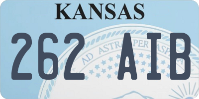 KS license plate 262AIB
