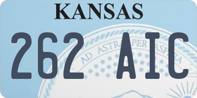 KS license plate 262AIC