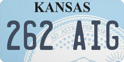 KS license plate 262AIG