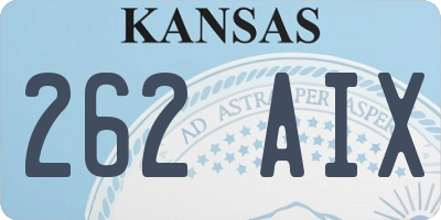 KS license plate 262AIX