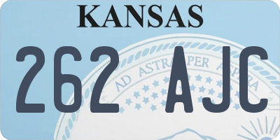 KS license plate 262AJC