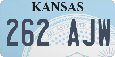 KS license plate 262AJW