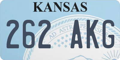 KS license plate 262AKG