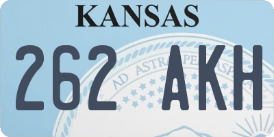 KS license plate 262AKH
