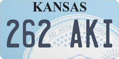 KS license plate 262AKI