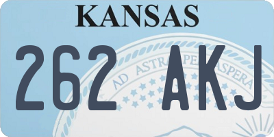 KS license plate 262AKJ