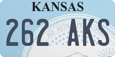 KS license plate 262AKS