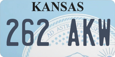 KS license plate 262AKW