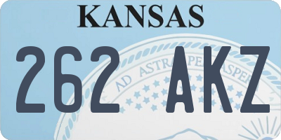KS license plate 262AKZ