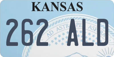 KS license plate 262ALD
