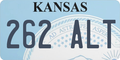 KS license plate 262ALT