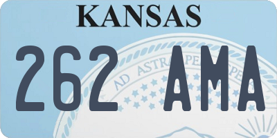 KS license plate 262AMA