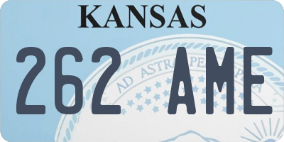 KS license plate 262AME