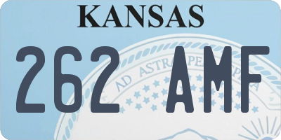 KS license plate 262AMF