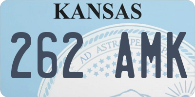 KS license plate 262AMK