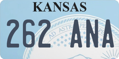 KS license plate 262ANA