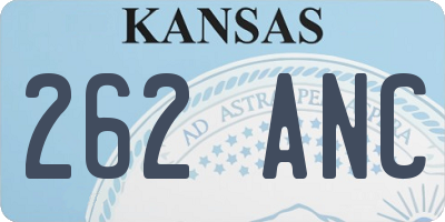 KS license plate 262ANC