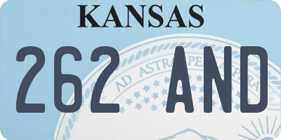 KS license plate 262AND