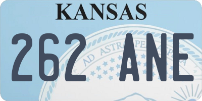 KS license plate 262ANE