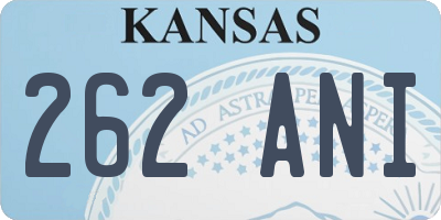 KS license plate 262ANI