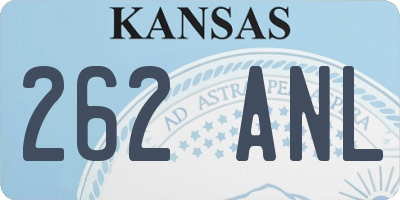 KS license plate 262ANL
