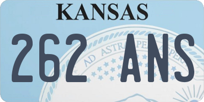 KS license plate 262ANS