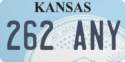 KS license plate 262ANY