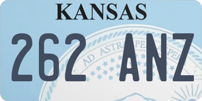 KS license plate 262ANZ