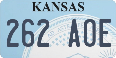 KS license plate 262AOE