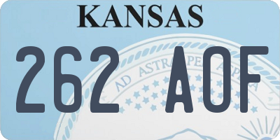 KS license plate 262AOF