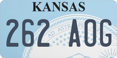 KS license plate 262AOG