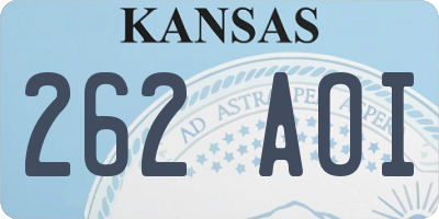 KS license plate 262AOI