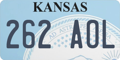 KS license plate 262AOL