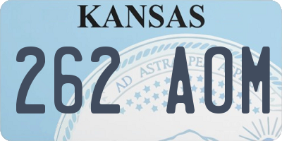 KS license plate 262AOM