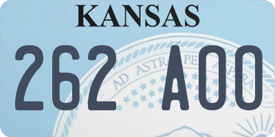 KS license plate 262AOO