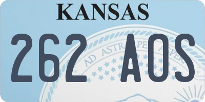 KS license plate 262AOS
