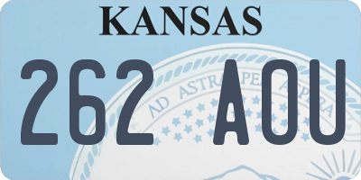 KS license plate 262AOU