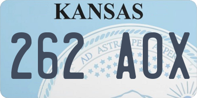 KS license plate 262AOX