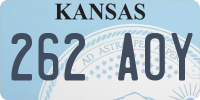 KS license plate 262AOY